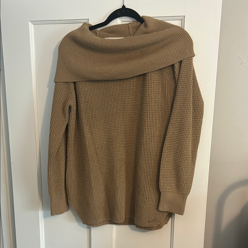 MICHAEL Michael Kors Tan Off-the-Shoulder Sweater